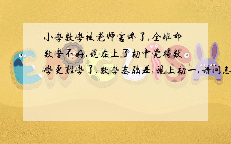 小学数学被老师害惨了,全班都数学不好,现在上了初中觉得数学更难学了.数学基础差,现上初一,请问怎样提高数学更快更有效?