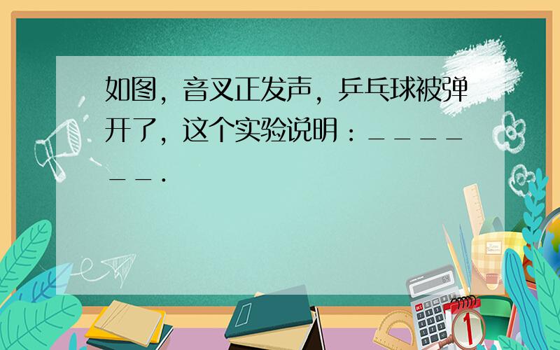 如图，音叉正发声，乒乓球被弹开了，这个实验说明：______．