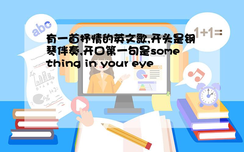 有一首抒情的英文歌,开头是钢琴伴奏,开口第一句是something in your eye