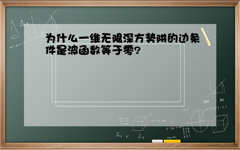 为什么一维无限深方势阱的边条件是波函数等于零?