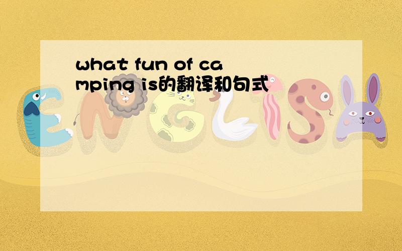 what fun of camping is的翻译和句式