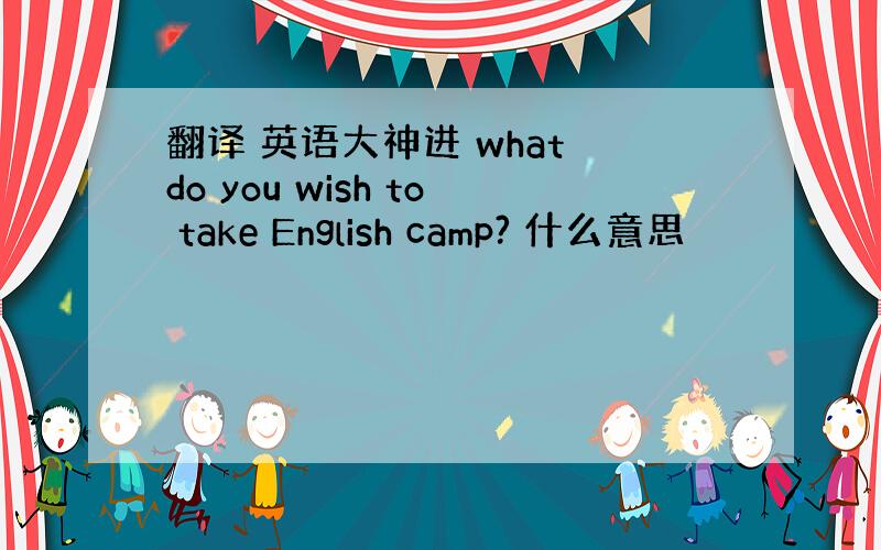 翻译 英语大神进 what do you wish to take English camp? 什么意思