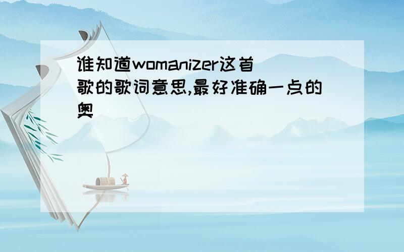 谁知道womanizer这首歌的歌词意思,最好准确一点的奥