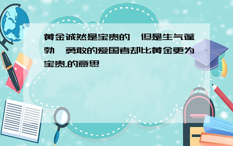 黄金诚然是宝贵的,但是生气蓬勃,勇敢的爱国者却比黄金更为宝贵.的意思