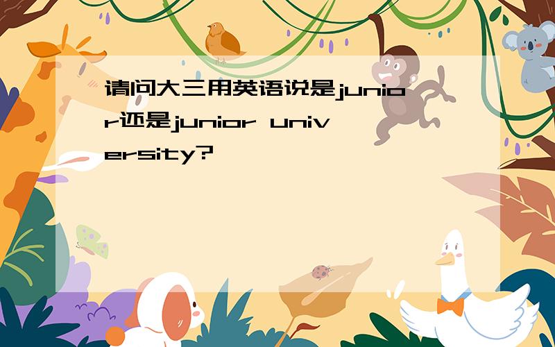 请问大三用英语说是junior还是junior university?