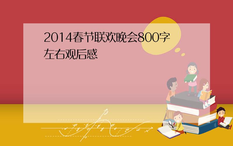 2014春节联欢晚会800字左右观后感