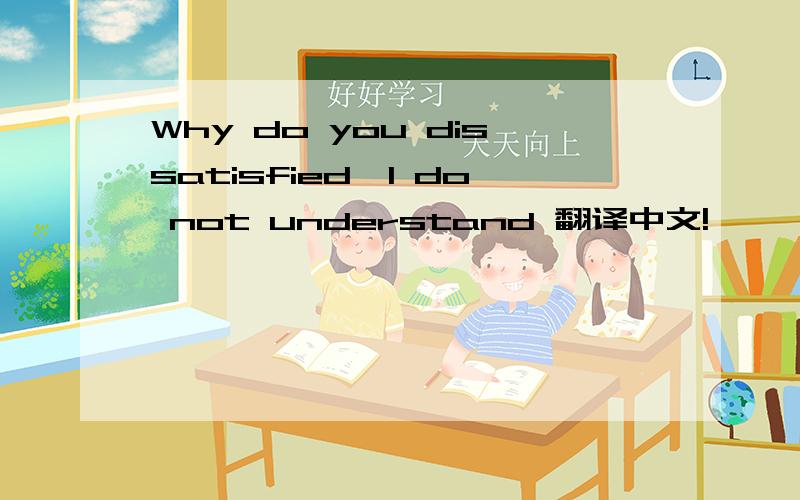 Why do you dissatisfied,I do not understand 翻译中文!