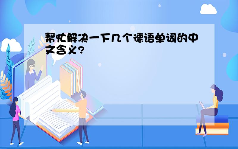 帮忙解决一下几个德语单词的中文含义?