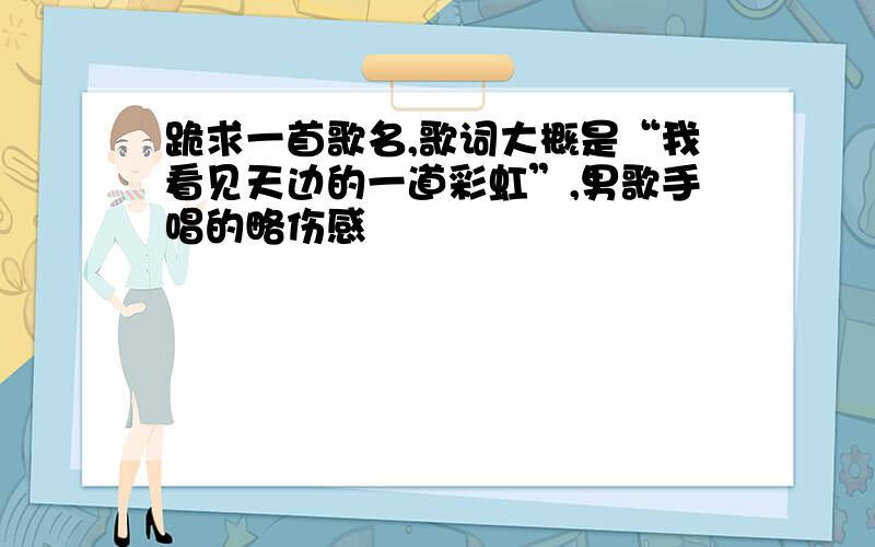 跪求一首歌名,歌词大概是“我看见天边的一道彩虹”,男歌手唱的略伤感