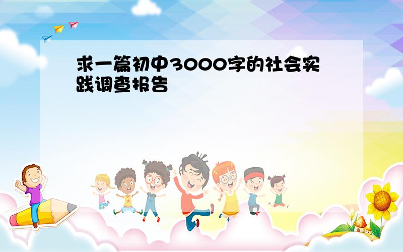 求一篇初中3000字的社会实践调查报告