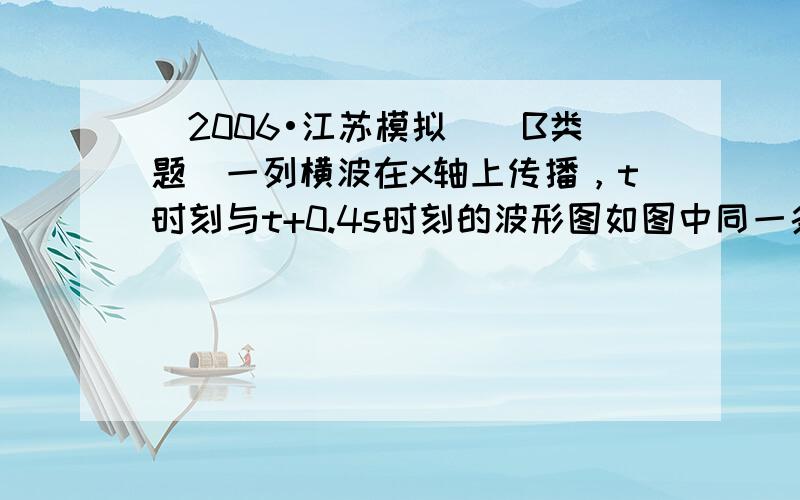 （2006•江苏模拟）（B类题）一列横波在x轴上传播，t时刻与t+0.4s时刻的波形图如图中同一条图形所示，由图可知（