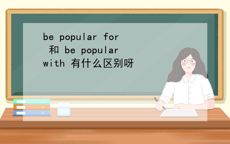 be popular for 和 be popular with 有什么区别呀