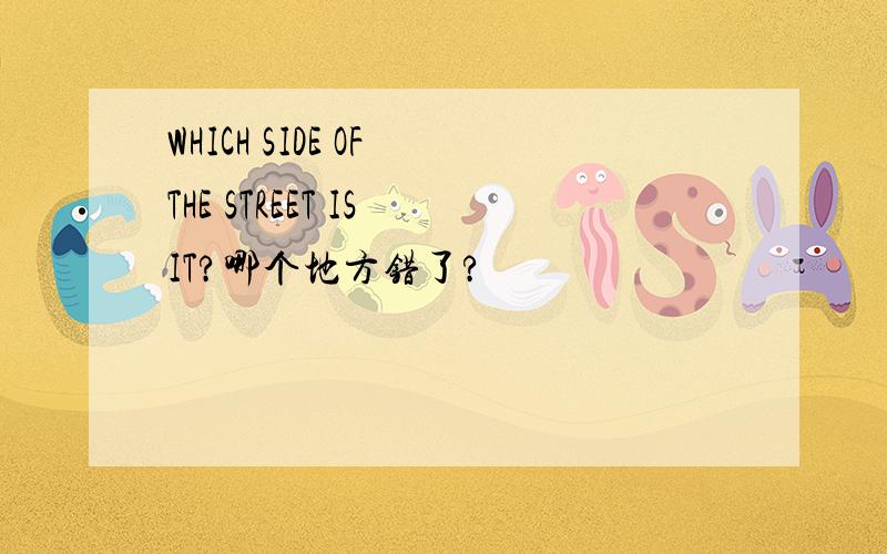 WHICH SIDE OF THE STREET IS IT?哪个地方错了?