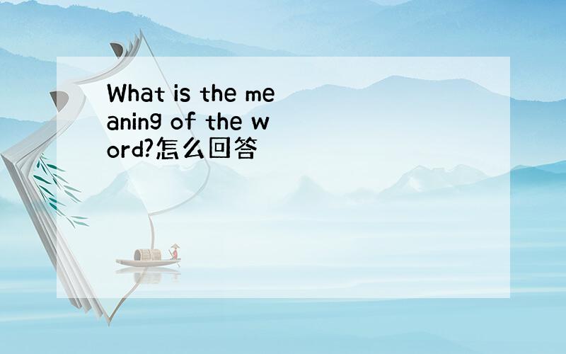 What is the meaning of the word?怎么回答