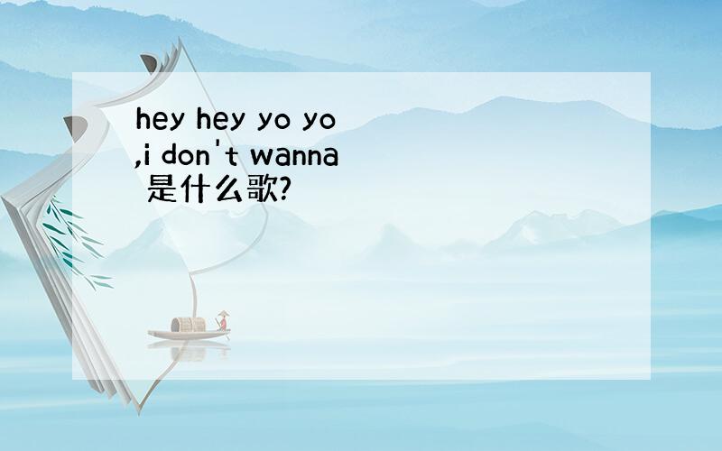 hey hey yo yo ,i don't wanna 是什么歌?