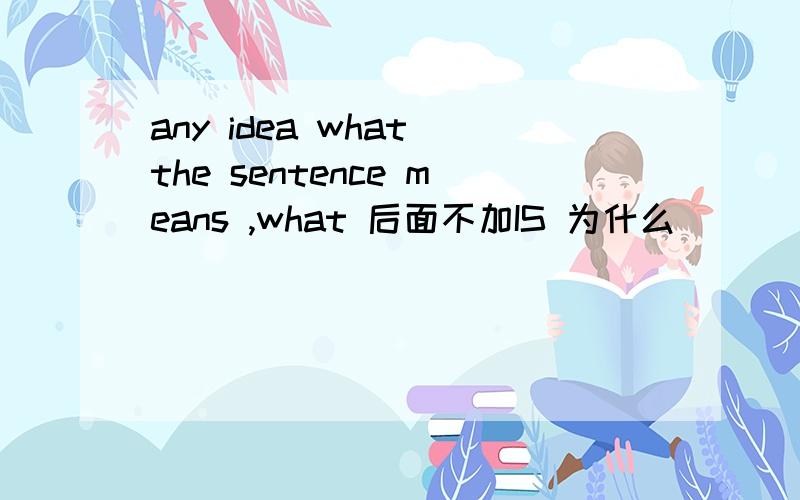 any idea what the sentence means ,what 后面不加IS 为什么