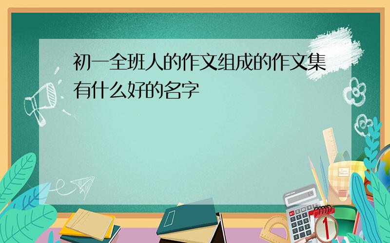 初一全班人的作文组成的作文集有什么好的名字