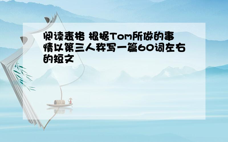 阅读表格 根据Tom所做的事情以第三人称写一篇60词左右的短文