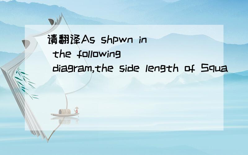 请翻译As shpwn in the following diagram,the side length of Squa