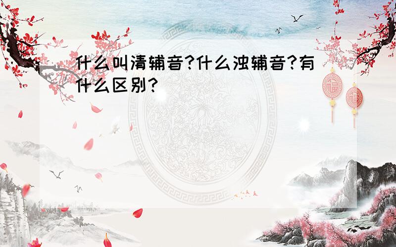 什么叫清辅音?什么浊辅音?有什么区别?