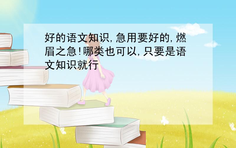 好的语文知识,急用要好的,燃眉之急!哪类也可以,只要是语文知识就行