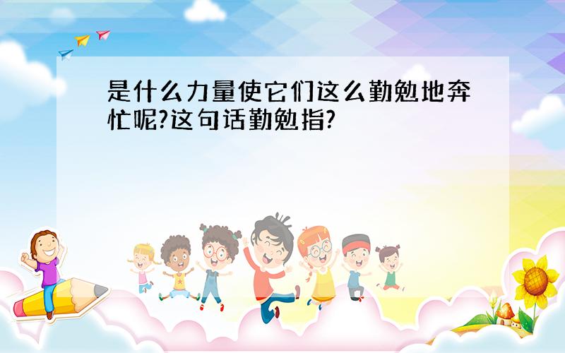 是什么力量使它们这么勤勉地奔忙呢?这句话勤勉指?