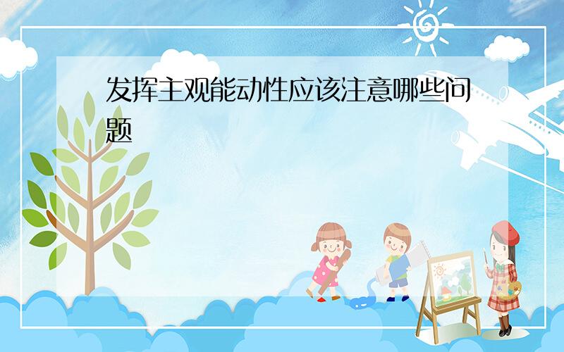 发挥主观能动性应该注意哪些问题