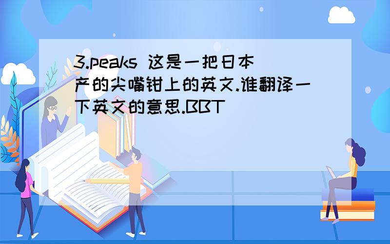 3.peaks 这是一把日本产的尖嘴钳上的英文.谁翻译一下英文的意思.BBT