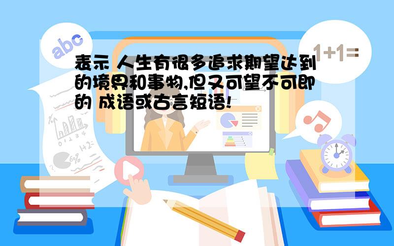 表示 人生有很多追求期望达到的境界和事物,但又可望不可即的 成语或古言短语!