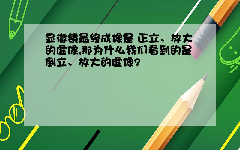 显微镜最终成像是 正立、放大的虚像,那为什么我们看到的是倒立、放大的虚像?