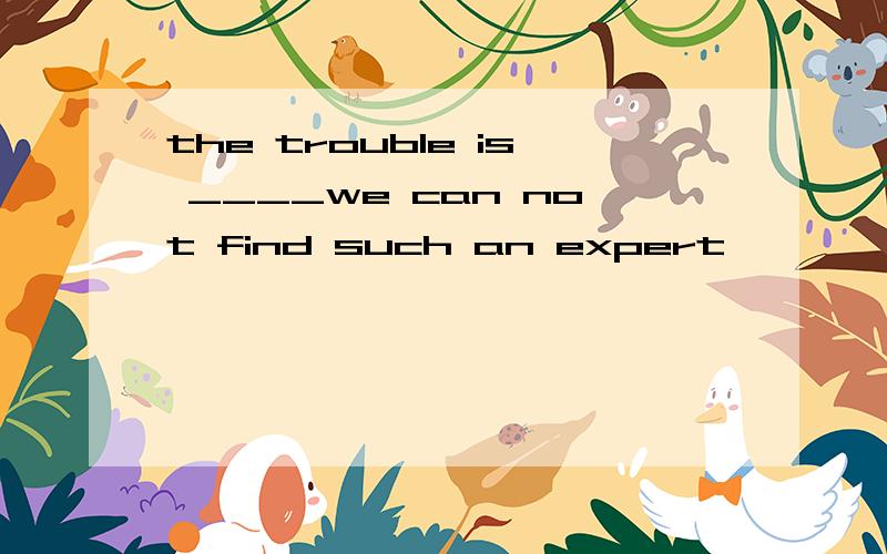 the trouble is ____we can not find such an expert