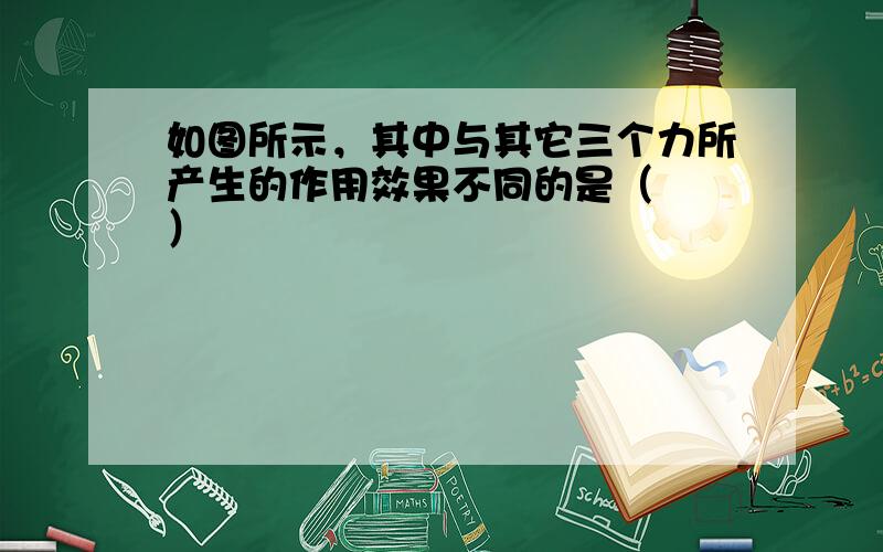 如图所示，其中与其它三个力所产生的作用效果不同的是（　　）