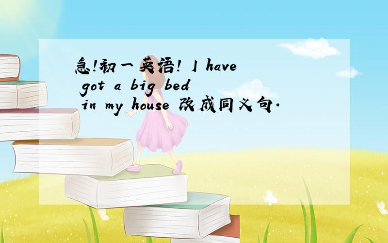 急!初一英语! I have got a big bed in my house 改成同义句.