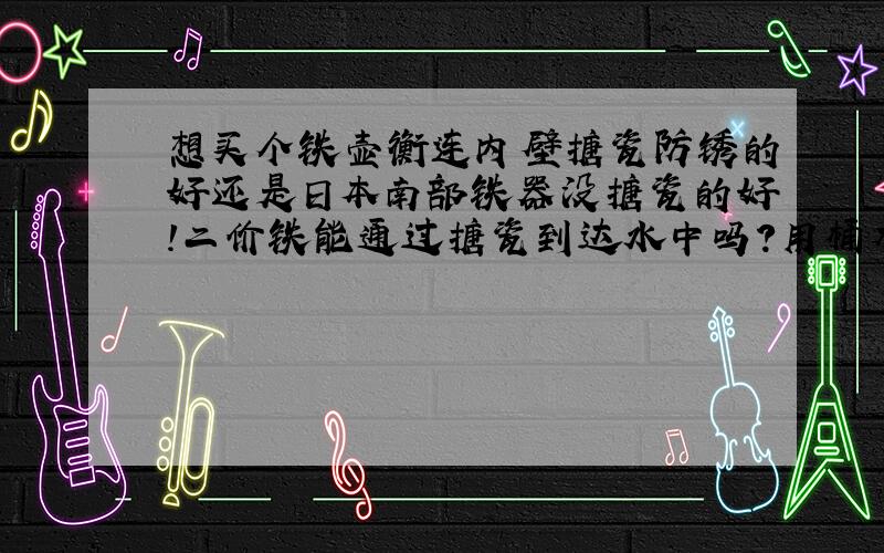 想买个铁壶衡连内壁搪瓷防锈的好还是日本南部铁器没搪瓷的好!二价铁能通过搪瓷到达水中吗?用桶木米茶箱