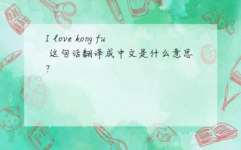 I love kong fu 这句话翻译成中文是什么意思?