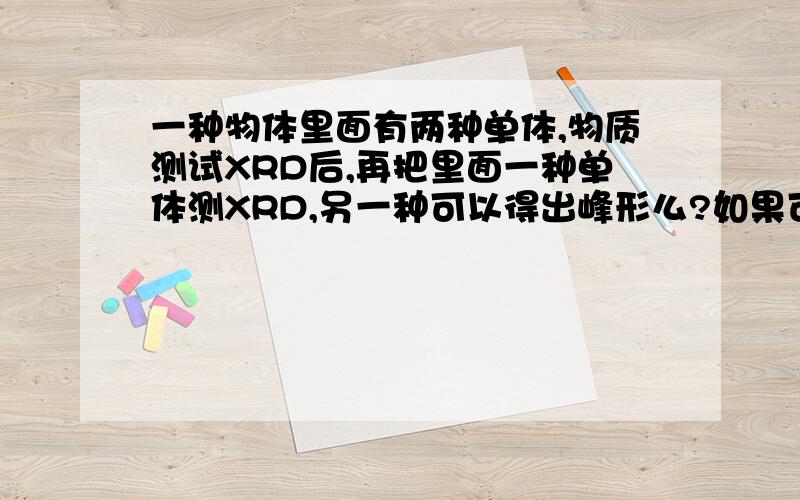 一种物体里面有两种单体,物质测试XRD后,再把里面一种单体测XRD,另一种可以得出峰形么?如果可以,怎么