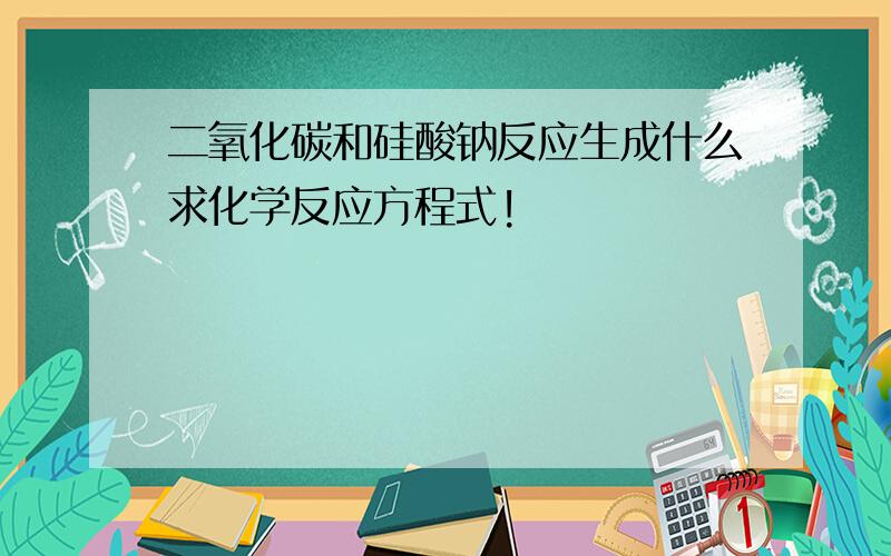 二氧化碳和硅酸钠反应生成什么求化学反应方程式!