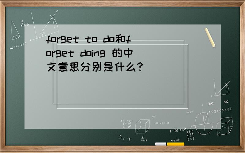 forget to do和forget doing 的中文意思分别是什么?