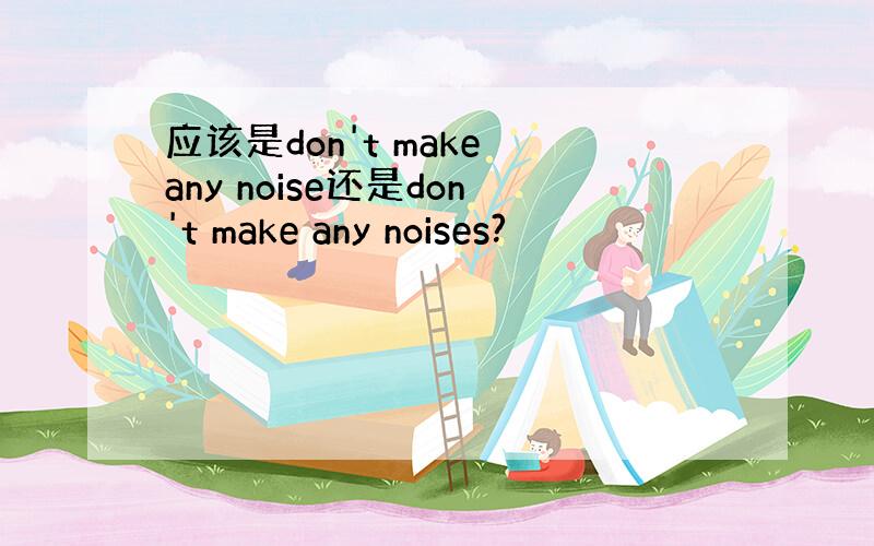 应该是don't make any noise还是don't make any noises?