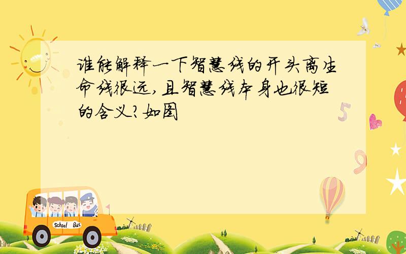 谁能解释一下智慧线的开头离生命线很远,且智慧线本身也很短的含义?如图