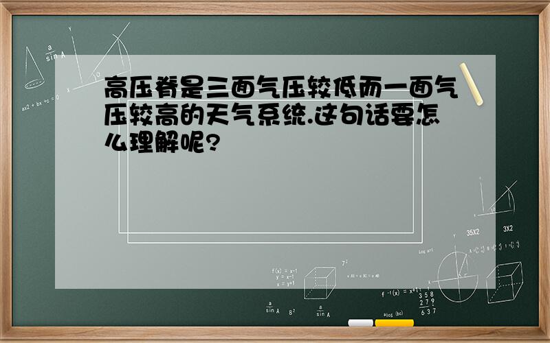 高压脊是三面气压较低而一面气压较高的天气系统.这句话要怎么理解呢?