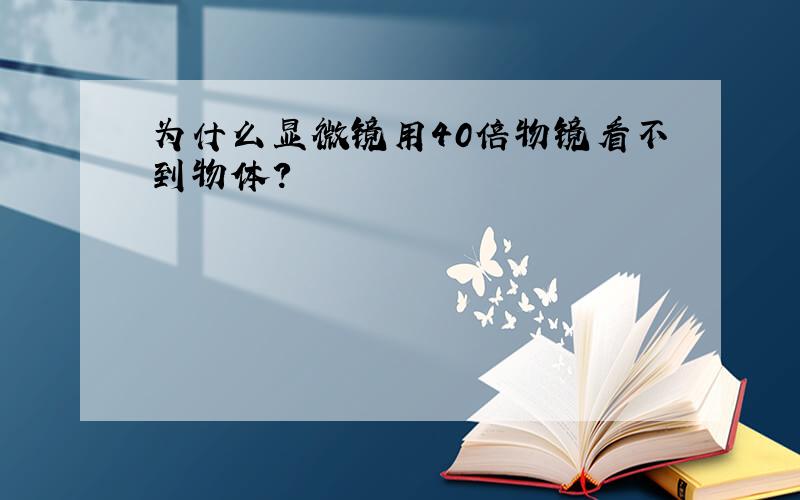 为什么显微镜用40倍物镜看不到物体?