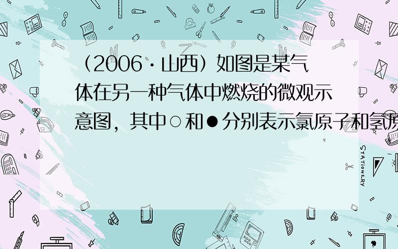 （2006•山西）如图是某气体在另一种气体中燃烧的微观示意图，其中○和●分别表示氯原子和氢原子．请回答：