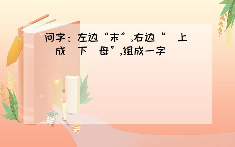 问字：左边“末”,右边“（上）成（下）母”,组成一字