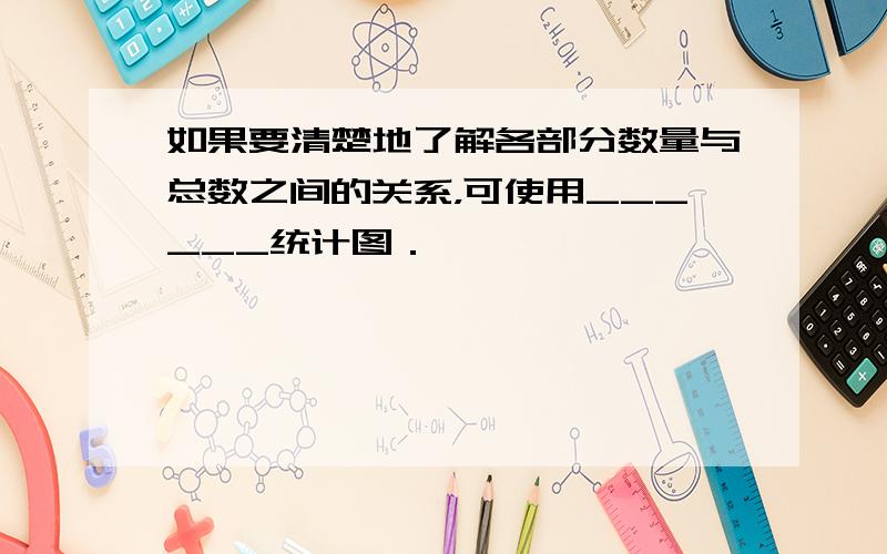 如果要清楚地了解各部分数量与总数之间的关系，可使用______统计图．