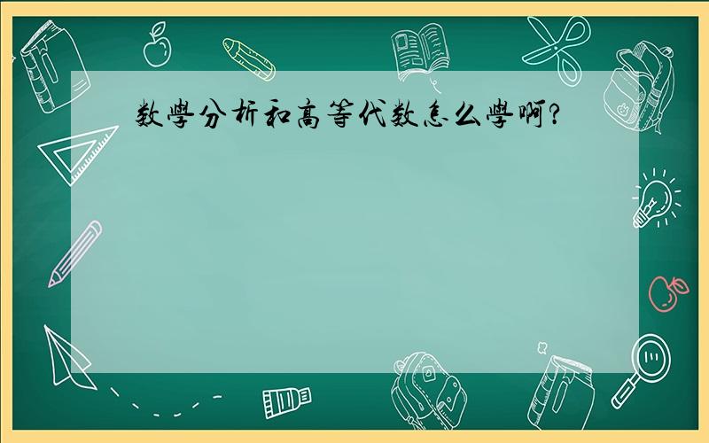 数学分析和高等代数怎么学啊?