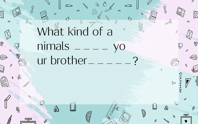 What kind of animals ____ your brother_____?