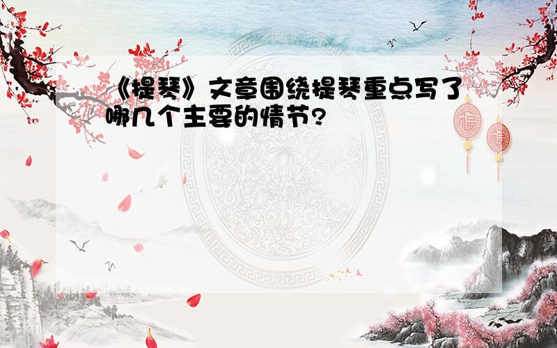 《提琴》文章围绕提琴重点写了哪几个主要的情节?