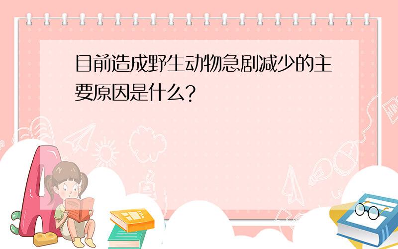 目前造成野生动物急剧减少的主要原因是什么?