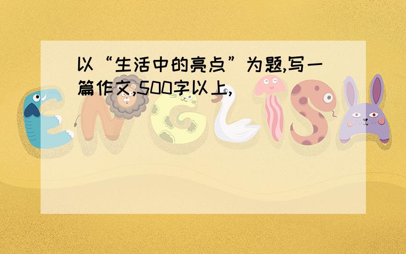 以“生活中的亮点”为题,写一篇作文,500字以上,